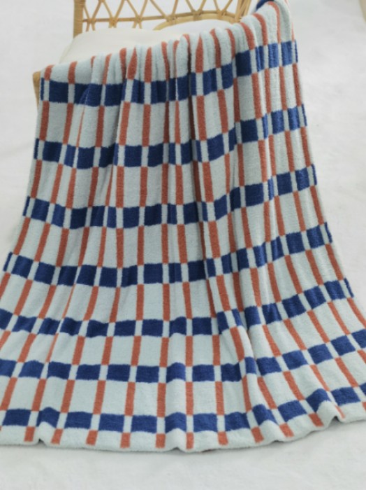 stripped polyester knit heavy throw